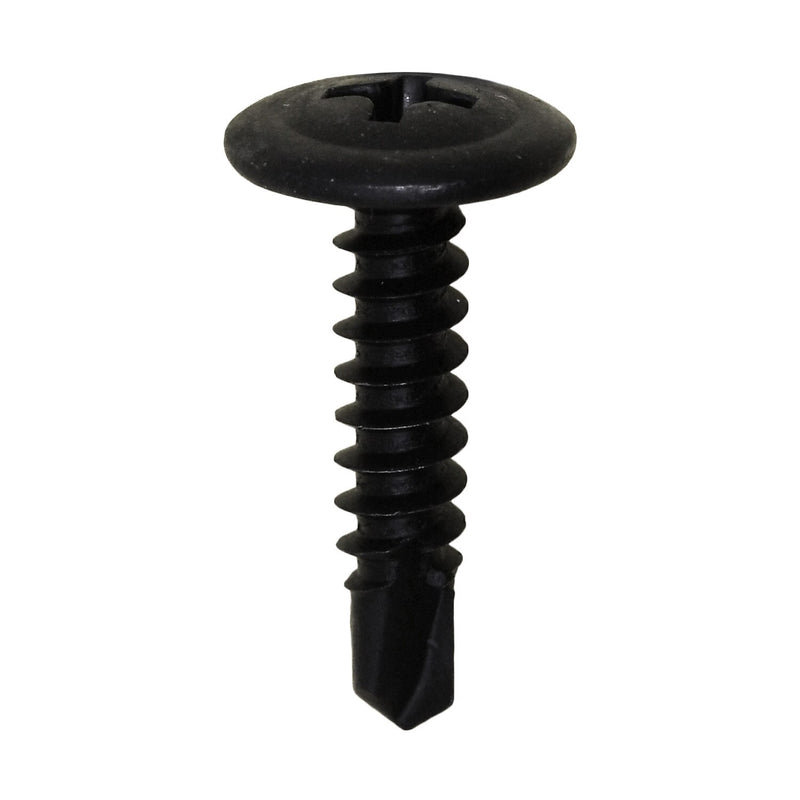 #8x3/4" Phillips Truss Head Washer Teks Tapping Screw, Type 2 Self-Drilling Tek, 7/16" Washer, Phosphate