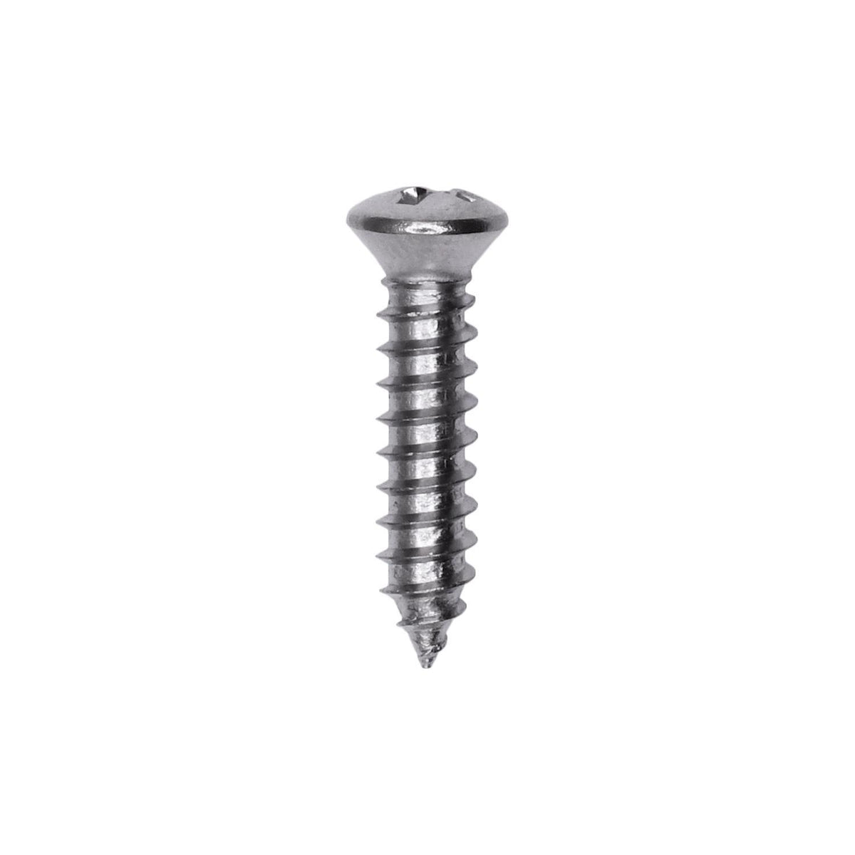 #8x3/4" Phillips Oval Head Tapping Screw, Type A/AB, Chrome, #6