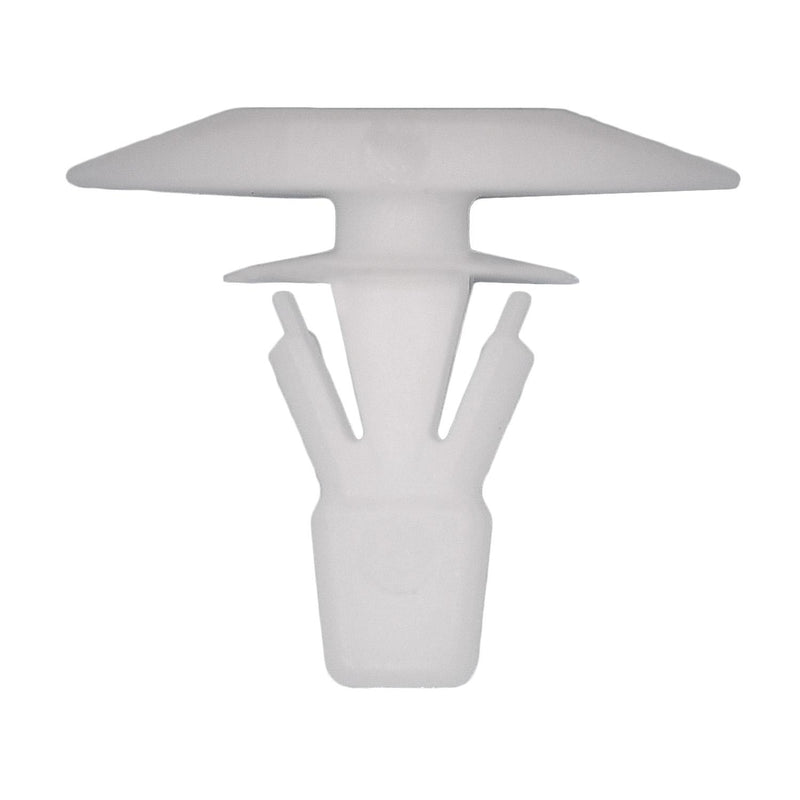 1/4"x15/32" White Nylon Front Door Weatherstrip Retainer, 21/32" Head