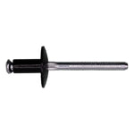 1/4" Peel Type Rivet, 3/32"-9/64" Grip, Black Aluminum Body, Steel Mandrel, Black Aluminum Rivet - Steel Mandrel