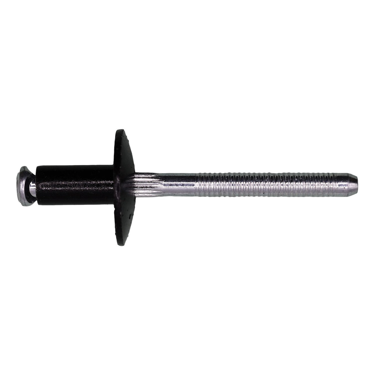 1/4" Peel Type Rivet, 3/32"-9/64" Grip, Black Aluminum Body, Steel Mandrel, Black Aluminum Rivet - Steel Mandrel