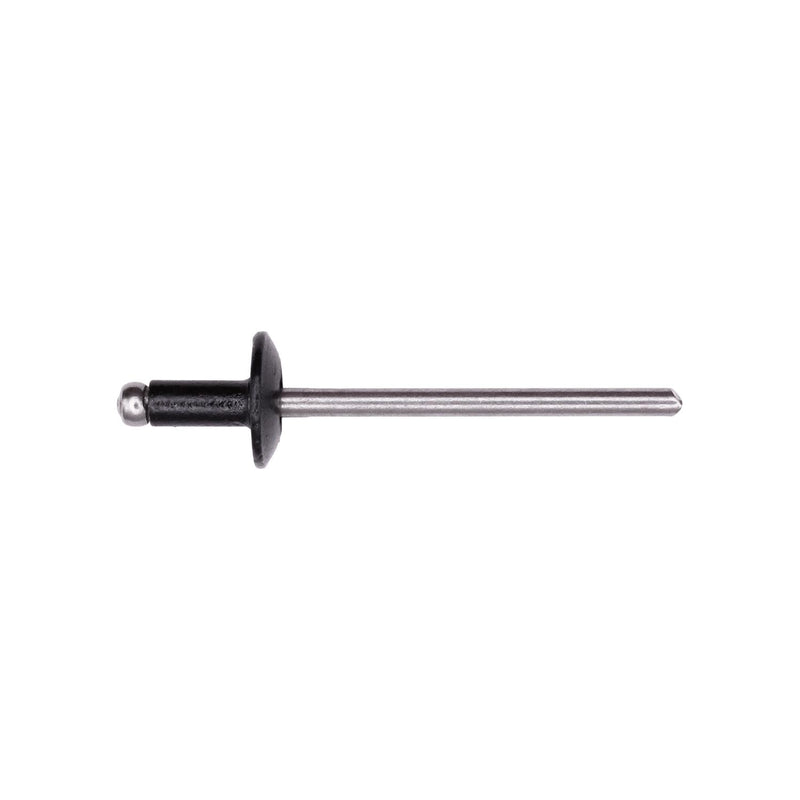 1/8" Rivet, 1/16"-1/8" Grip, Black Aluminum Body, Steel Mandrel, 3/8"