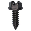 #14x3/4" Slotted Hex Head Flange Washer License Plate Screw, Type A/AB, 1/2" Washer, Black E-Coat