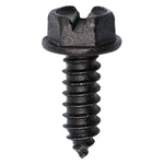 #14x3/4" Slotted Hex Head Flange Washer License Plate Screw, Type A/AB, 1/2" Washer, Black E-Coat