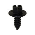 #14x5/8" Slotted Hex Head Flange Washer License Plate Screw, Type A/AB, 5/8" Washer, Black E-Coat