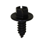 #14x5/8" Slotted Hex Head Flange Washer License Plate Screw, Type A/AB, 5/8" Washer, Black E-Coat