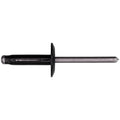3/16" Specialty Rivet All Aluminum, 3/64"-23/64" Grip, Black Aluminum Body, Aluminum Mandrel, 5/8" Flange Diam
