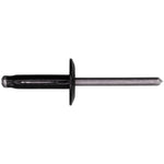 3/16" Specialty Rivet All Aluminum, 3/64"-23/64" Grip, Black Aluminum Body, Aluminum Mandrel, 5/8" Flange Diam
