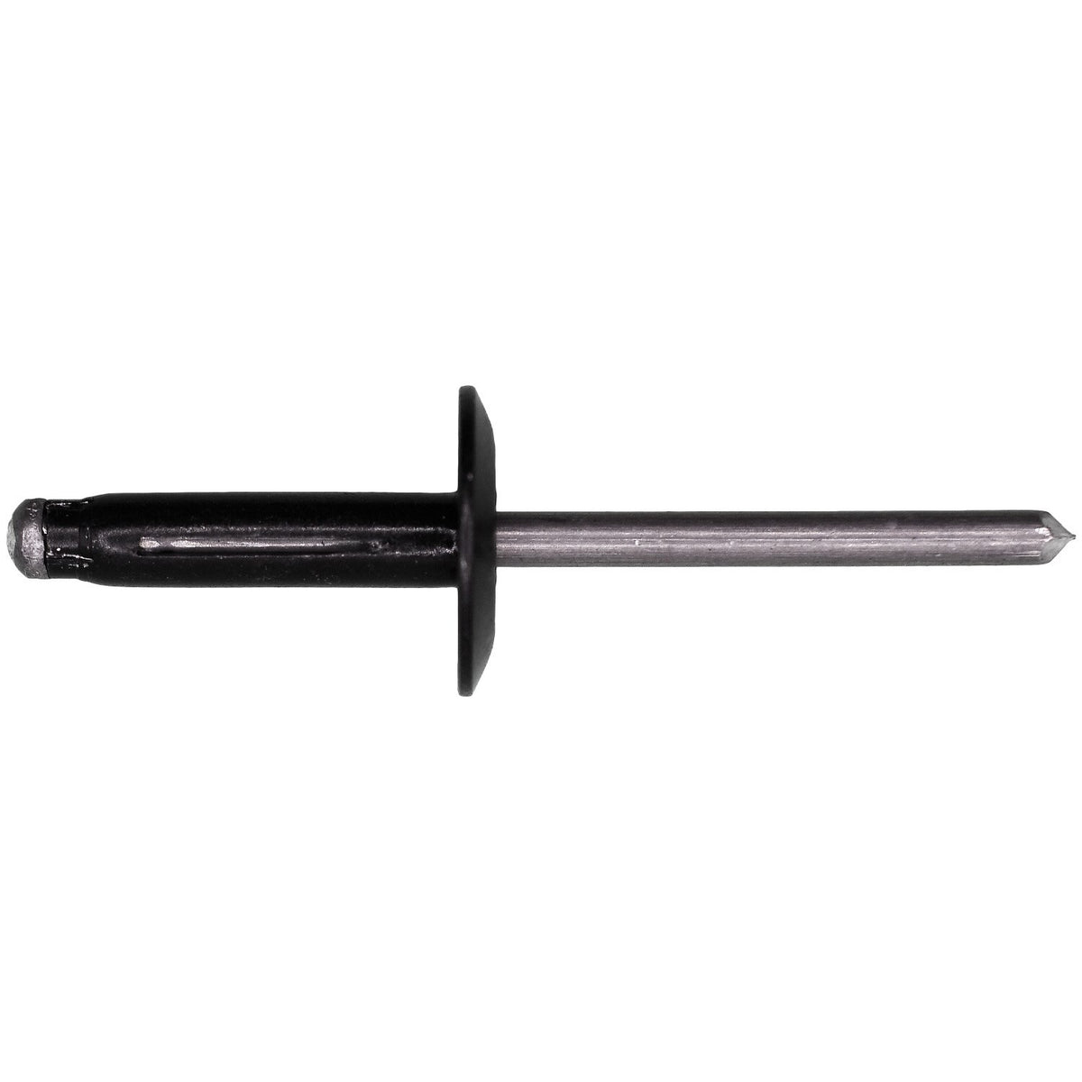 3/16" Specialty Rivet All Aluminum, 3/64"-23/64" Grip, Black Aluminum Body, Aluminum Mandrel, 5/8" Flange Diam