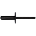 6mm Black Nylon Blind Rivet, 2.5mm - 4.8mm Grip Range, 53mm Overall Length