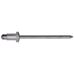 1/8" Specialty Rivet, 3/64"-1/8" Grip, Aluminum Body, Steel Mandrel, 15/64" Flange Diam