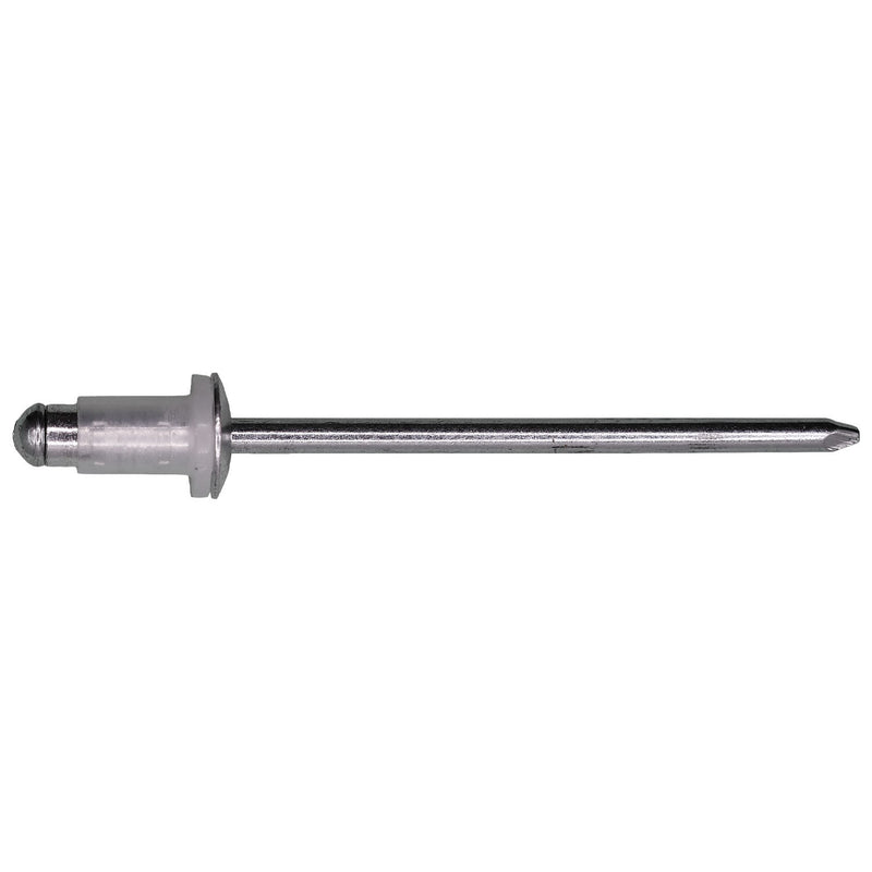 1/8" Specialty Rivet, 3/64"-1/8" Grip, Aluminum Body, Steel Mandrel, 15/64" Flange Diam