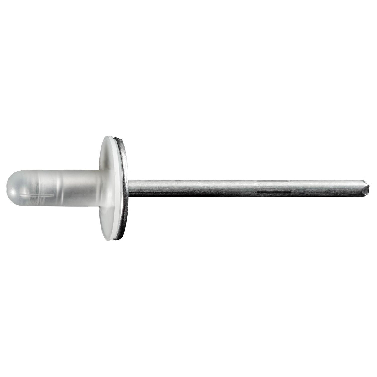 3/16" Specialty Rivet Aluminum And Steel, 1/16"-1/4" Grip, Aluminum Body, Aluminum Mandrel, 9/16" Flange Diam