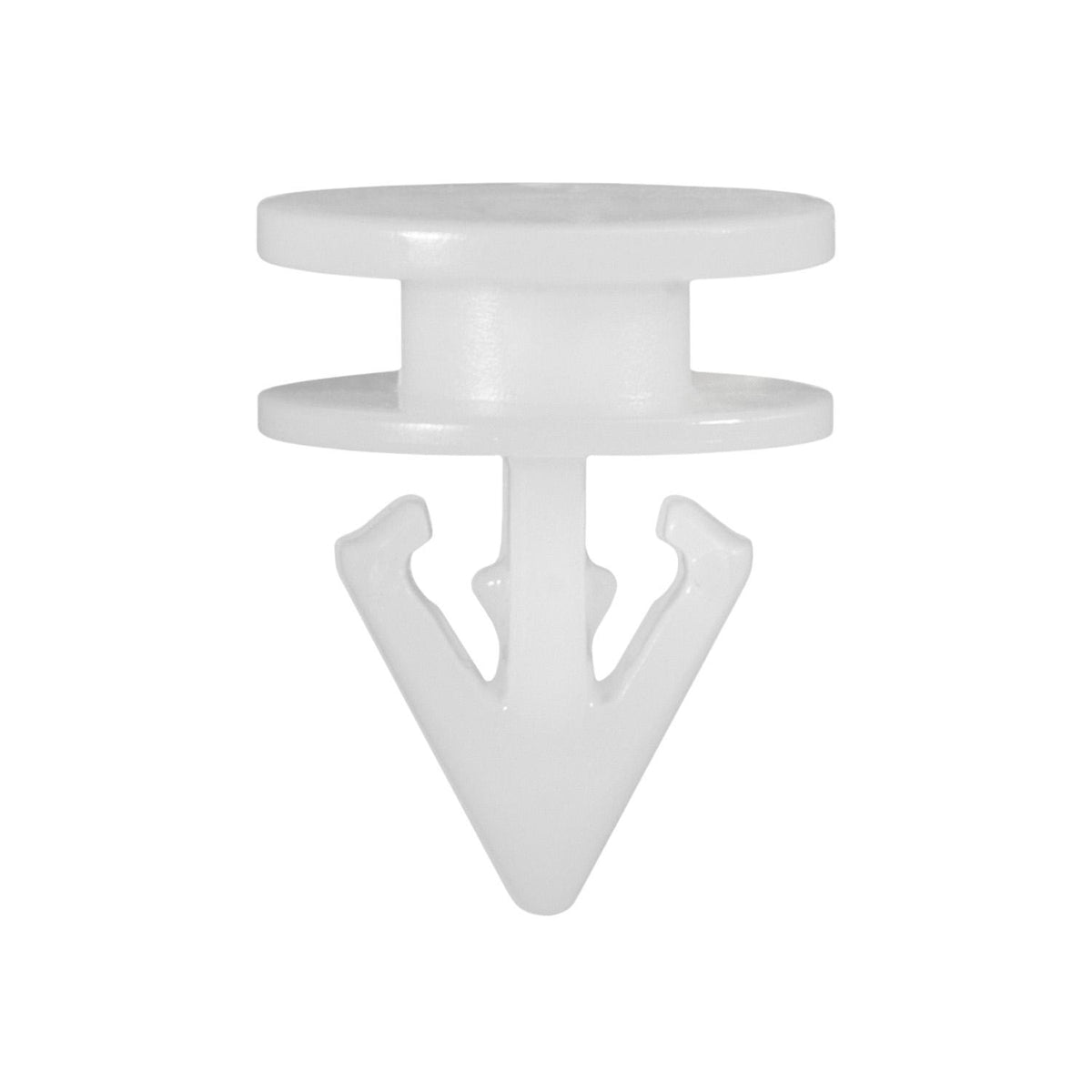 4.4mmx7mmx8mm White Nylon Door Trim Applique Clip, 10mm Head, 12.5mm Overall Height