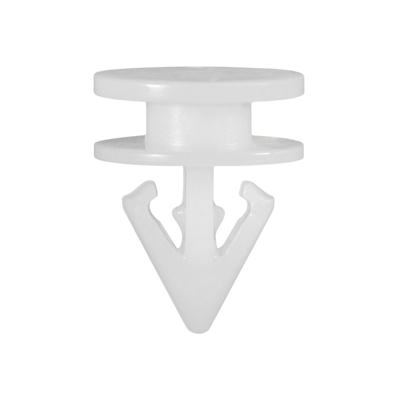 4.4mmx7mmx8mm White Nylon Door Trim Applique Clip, 10mm Head, 12.5mm Overall Height