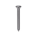 #8x1-1/4" Phillips Oval Head Tapping Screw, Type A/AB, Chrome, Standard
