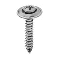 #8x1" Phillips Oval Head SEMS Tapping Screw Countersunk, Type A/AB, Chrome