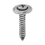 #8x1" Phillips Oval Head SEMS Tapping Screw Countersunk, Type A/AB, Chrome
