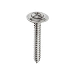#8x1-1/4" Phillips Oval Head SEMS Tapping Screw Countersunk, Type A/AB, Chrome, #6 Head Size