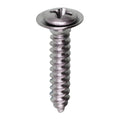#8x7/8" Phillips Oval Head SEMS Hex Tapping Screw Flush, Type A/AB, Chrome, #6 Head Size
