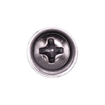 #8x7/8" Phillips Oval Head SEMS Hex Tapping Screw Flush, Type A/AB, Chrome, #6 Head Size