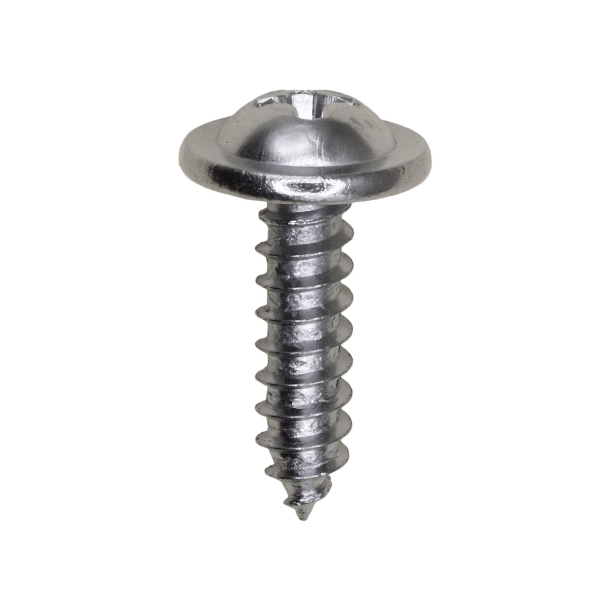 #8x5/8" Phillips Truss Head Round Washer Tapping Screw, Type A/AB, 13/32" Washer, Chrome