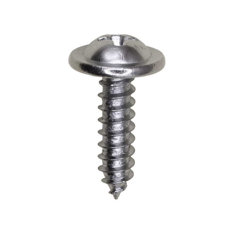 #8x5/8" Phillips Truss Head Round Washer Tapping Screw, Type A/AB, 13/32" Washer, Chrome