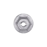 1/8" Stud Thread Cutting Nut Hex, 5/16" Wrench, 17/32" Washer, Zinc