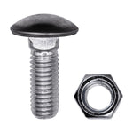 1/2"-13x1-1/2" Round Head Stainless Steel Capped Bumper Bolts with Hex Nuts, Zinc