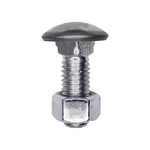 1/2"-13x1-1/2" Round Head Stainless Steel Capped Bumper Bolts with Hex Nuts, Zinc