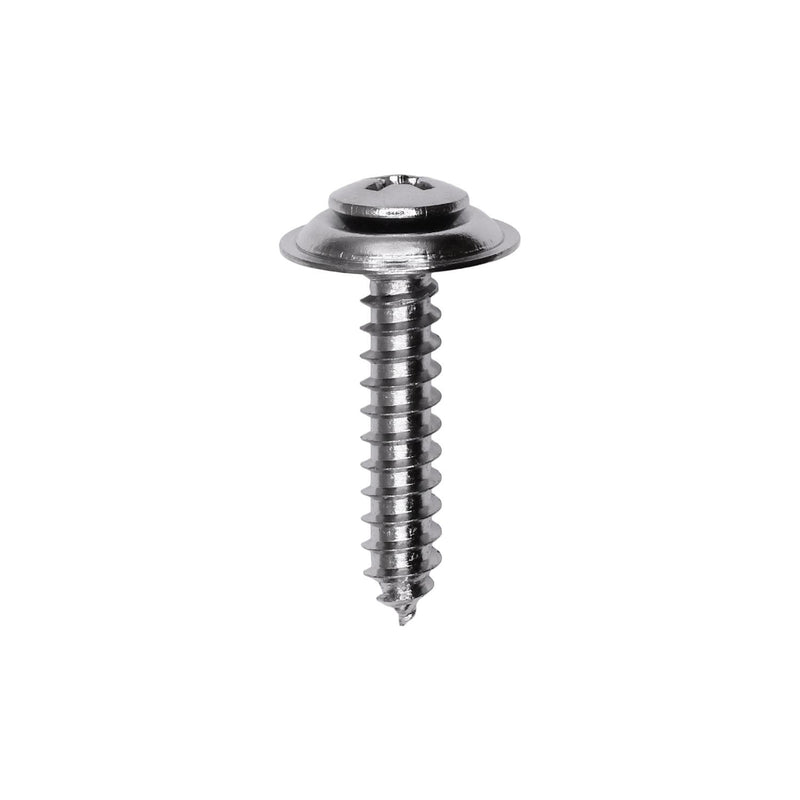 #10x1" Phillips Oval Head SEMS Washer Tapping Screw, Type A/AB, Chrome, #8