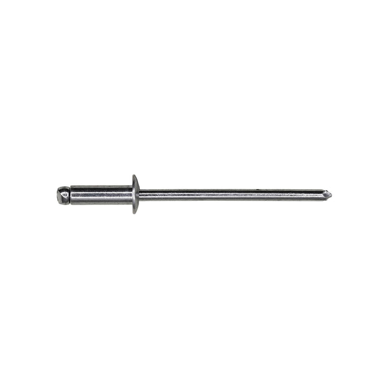 1/8"x25/64" Silver Dome Head Panel Rivets, 3/16"-1/4" Grip, Steel Body, Steel Mandrel, Steel Rivet - Steel Mandrel