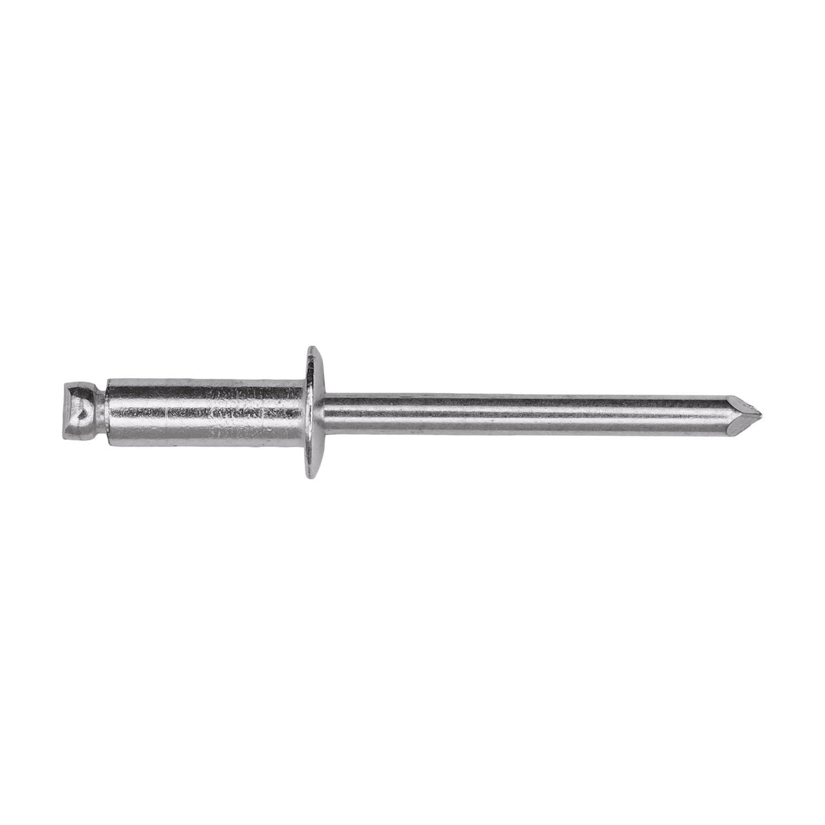 3/16"x9/16" Silver Dome Head Pan-L Rivets, 1/4"-3/8" Grip, Aluminum Body, Aluminum Mandrel, Aluminum Rivet - Aluminum Mandrel