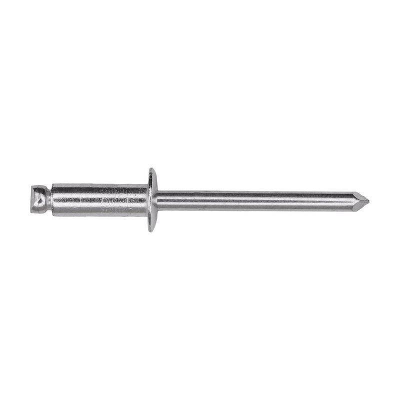 3/16"x9/16" Silver Dome Head Pan-L Rivets, 1/4"-3/8" Grip, Aluminum Body, Aluminum Mandrel, Aluminum Rivet - Aluminum Mandrel
