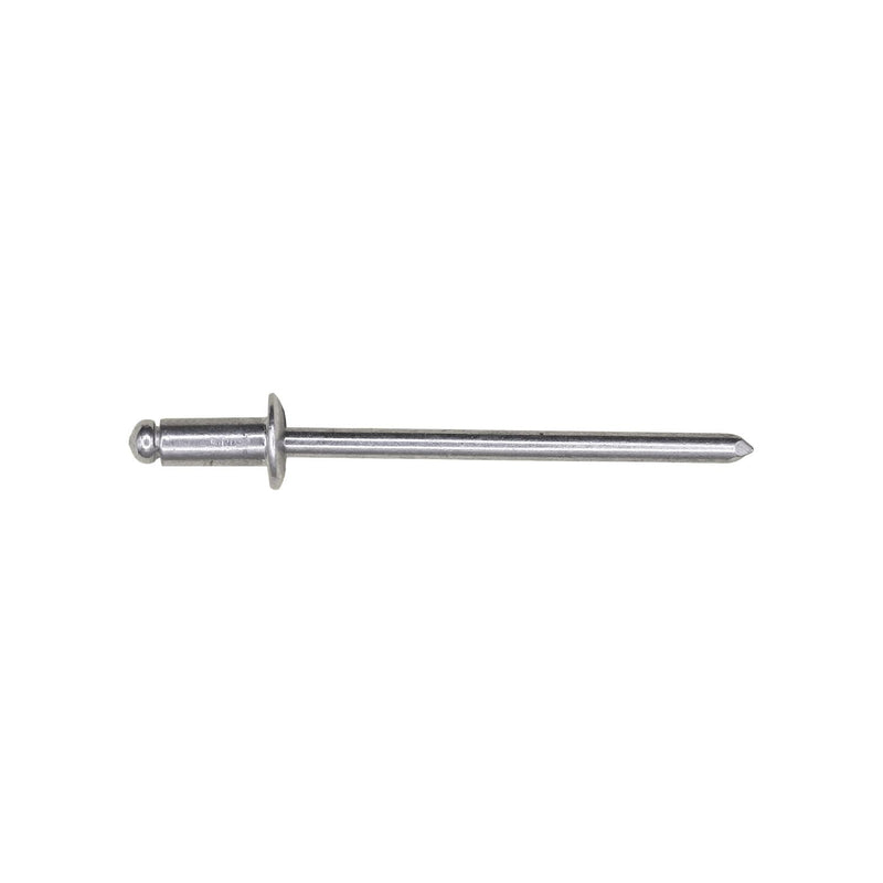 1/8"x7/32" Silver Dome Head Pan-L Rivets, 1/16"-1/8" Grip, Aluminum Body, Aluminum Mandrel, 1/4"
