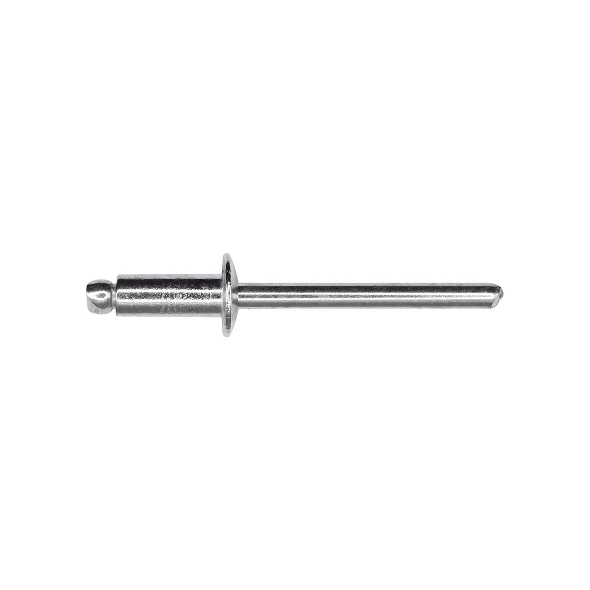 3/16"x7/16" Silver Dome Head Pan-L Rivets, 1/8"-1/4" Grip, Aluminum Body, Aluminum Mandrel, Aluminum Rivet - Aluminum Mandrel