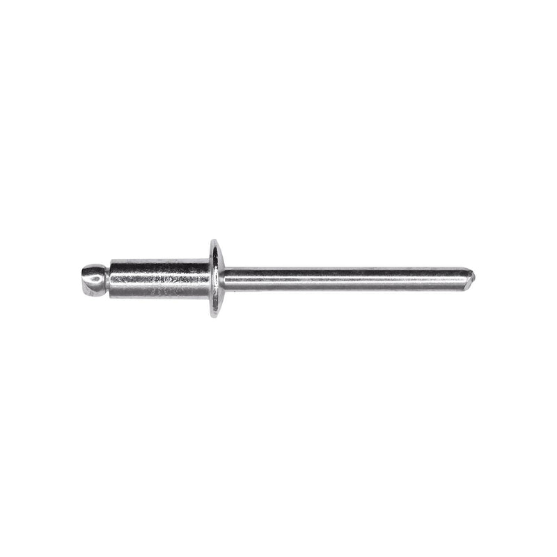 3/16"x7/16" Silver Dome Head Pan-L Rivets, 1/8"-1/4" Grip, Aluminum Body, Aluminum Mandrel, Aluminum Rivet - Aluminum Mandrel