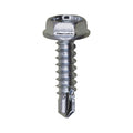 #10x3/4" Hex Head Washer Teks Tapping Screw, Type 2 Self-Drilling Tek, Zinc, 5/16" Hex Size