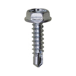 #10x3/4" Hex Head Washer Teks Tapping Screw, Type 2 Self-Drilling Tek, Zinc, 5/16" Hex Size