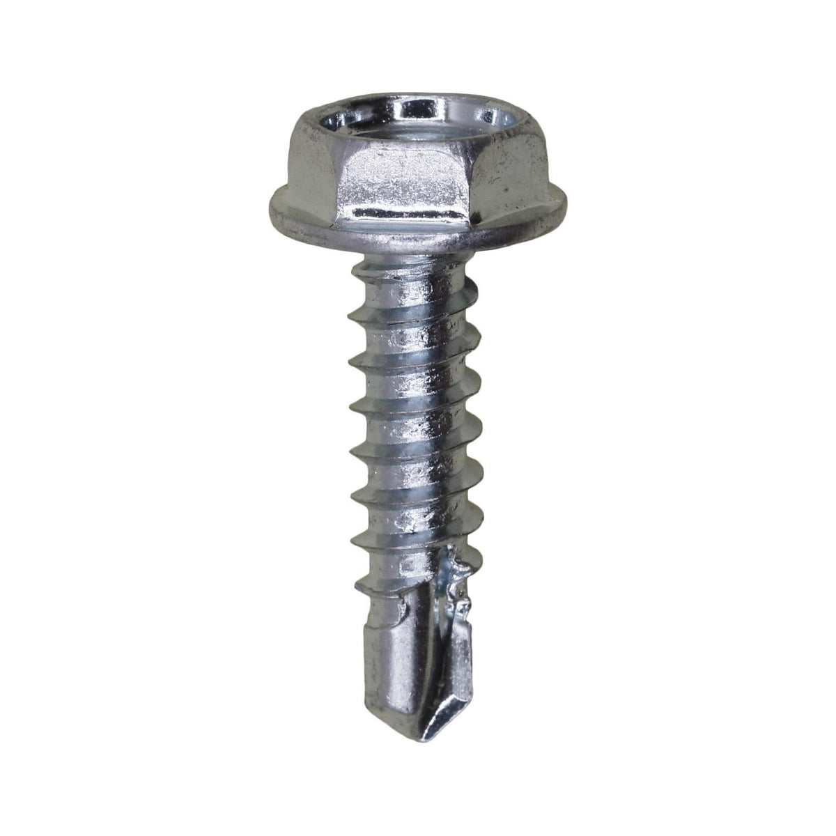 #10x3/4" Hex Head Washer Teks Tapping Screw, Type 2 Self-Drilling Tek, Zinc, 5/16" Hex Size