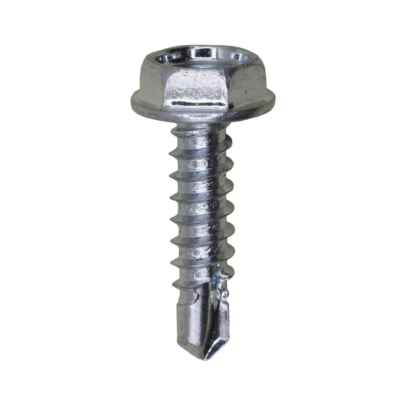 #10x3/4" Hex Head Washer Teks Tapping Screw, Type 2 Self-Drilling Tek, Zinc, 5/16" Hex Size