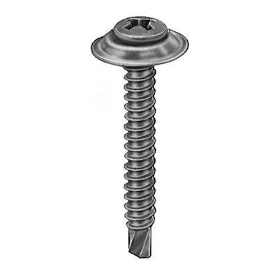 #8-18x1-1/4" Phillips Oval Head SEMS #2 Drill Screw w/ Countersunk washer, Phosphate & Oil