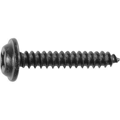 #8-18x1" Phillips Flat Top Washer Tapping Screw, Type A/AB, Black E-Coat