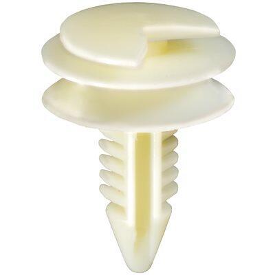5/16"x3/4" White Triple Head Nylon Door Trim Christmas Tree Retainer, 3/4" Head