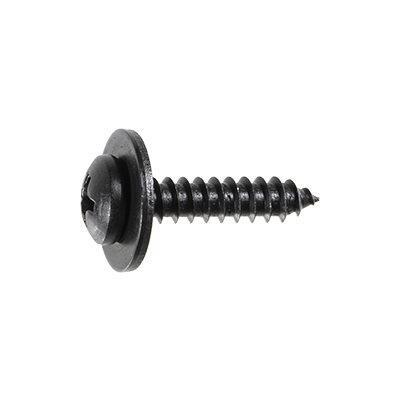 #8-18x3/4" Phillips Pan Head  SEMS Tapping Screw, Type A/AB, 1/2" Washer, Black Phosphate