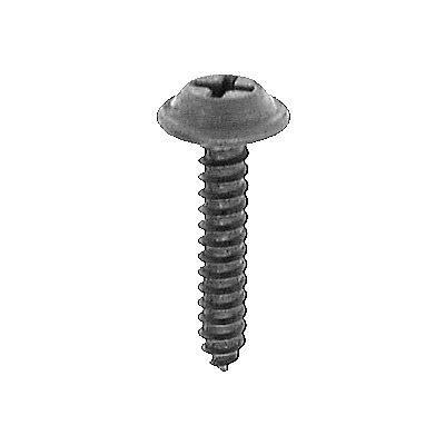 #10x1" Phillips Flat Top Washer Head Tapping Screw, Type A/AB, Black E-Coat