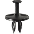 3/8"x23/32" Black Nylon Push-Type Retainer with Open End, 1" Head