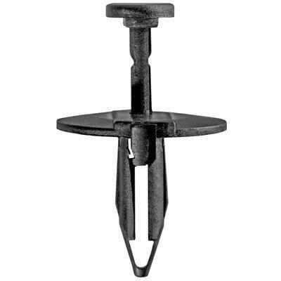 1/4"x7/8" Black Nylon Push-Type Retainer with Closed End, 1" Head