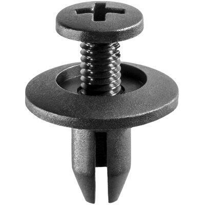 6mmx11mm Phillips Screw-Type Push-in Retainer with Open End, 15mm Head