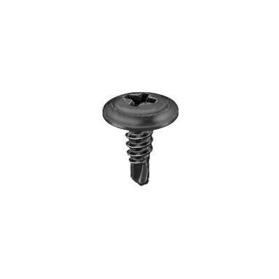#8x1/2" (7/16" Head) Phillips Washer Head Drill Screw, Black Phosphate